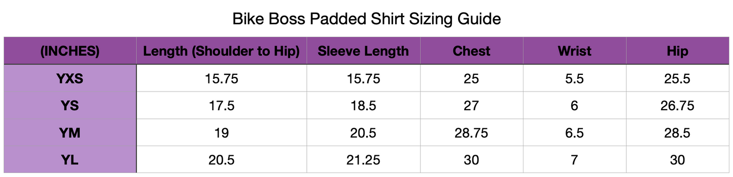 Bike Boss Youth Padded Compression Shirt